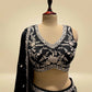 BLACK SILK PARSI EMBROIDERY LEHENGA