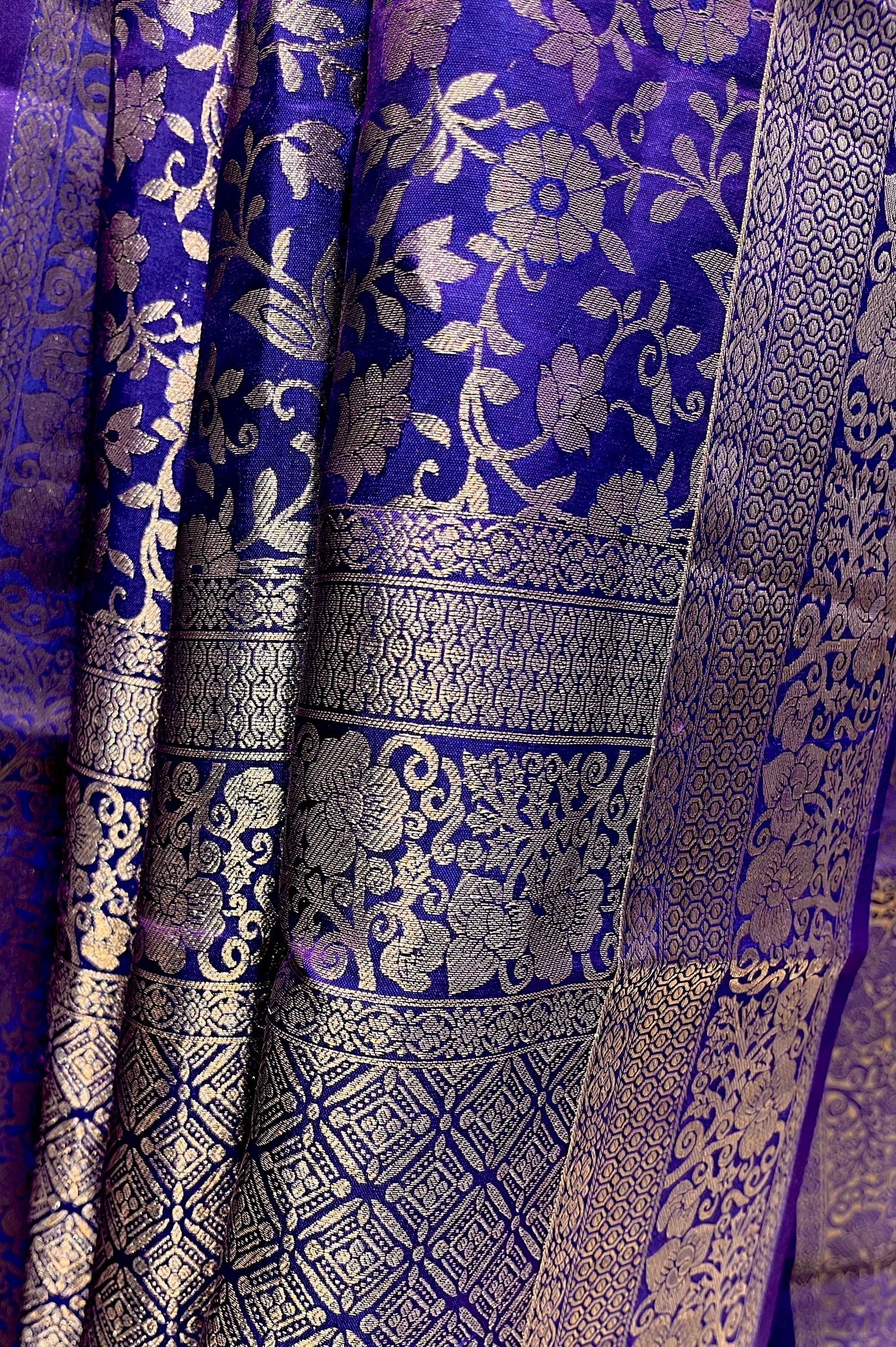 RUSSIAN VIOLET COLOUR PURE KANJIVARAM SILK SAREE