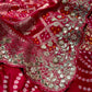 RASPBERRY PINK GEORGETTE BANDHANI LEHENGA EMBELLISHED WITH GOTA PATTI & ZARDOZI WORK