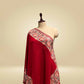 RED WOOLLEN SHAWL WITH KASHMIRI RESHAM EMBROIDERED BORDER