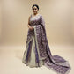 IVORY-PURPLE COLOUR TISSUE GEORGETTE BANDHANI LEHENGA EMBELLISHED WITH GOTA PATTI & ZARDOZI WORK
