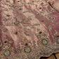 ROSE GOLD COLOUR PURE TISSUE EMBROIDERED UNSTITCHED SUIT WITH ZARDOZI & BEAD WORK (DELIVERY IN 20 DAYS)