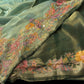 SEA GREEN TISSUE SAREE WITH RANGKAT ZARDOZI BORDER