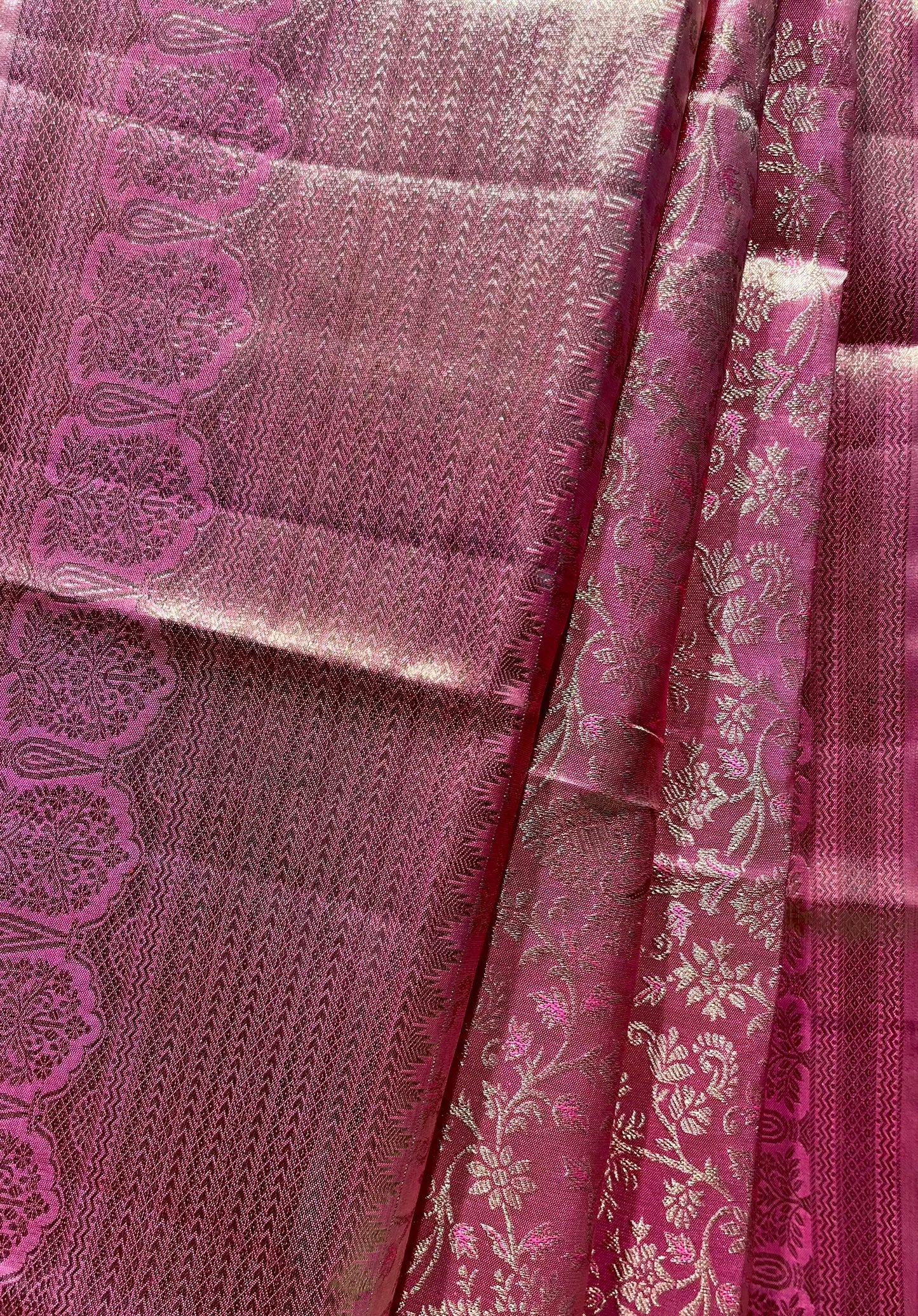 CARNATION PINK PURE KANJIVARAM SILK SAREE