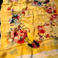 YELLOW CHINON PRINTED SAREE PAIRED WITH A PLAIN CREPE BLOUSE (DELIVERY IN 20 DAYS)