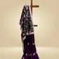 RAISIN PURPLE SATIN SILK PARSI EMBROIDERED SAREE (DELIVERY IN 20 DAYS)