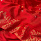 BRIGHT RED DOLA SILK ZARI STRIPE SAREE