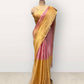GOLDEN MACLENO & PINK TISSUE SAREE WITH FUCHSIA COLOUR RAW SILK PALLA