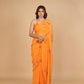 (Deliver in 30 days) ORANGE PURE PLATINUM CHIFFON SAREE EMBELLISHED WITH BEADS AND SEQUINS MOTIFS
