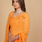 (Deliver in 30 days) ORANGE PURE PLATINUM CHIFFON SAREE EMBELLISHED WITH BEADS AND SEQUINS MOTIFS