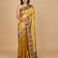 MUSTARD-GOLD DRILL WEAVE SILK SAREE WITH KANI WEAVE BORDER & PALLA