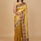 MUSTARD-GOLD DRILL WEAVE SILK SAREE WITH KANI WEAVE BORDER & PALLA