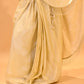 CHAMPAGNE GOLD CONTEMPORARY SAREE FEATURING EMBROIDERED BLOUSE, PALLA & FRINGE HIGHLIGHTS