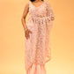 BLUSH PINK FLORAL EMBROIDERED NET SAREE