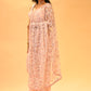 BLUSH PINK FLORAL EMBROIDERED NET SAREE