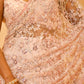 BLUSH PINK FLORAL EMBROIDERED NET SAREE