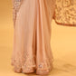 BLUSH PINK FLORAL EMBROIDERED NET SAREE