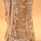 DUSTY ROSE BEIGE COLOUR FLORAL EMBROIDERED NET SAREE