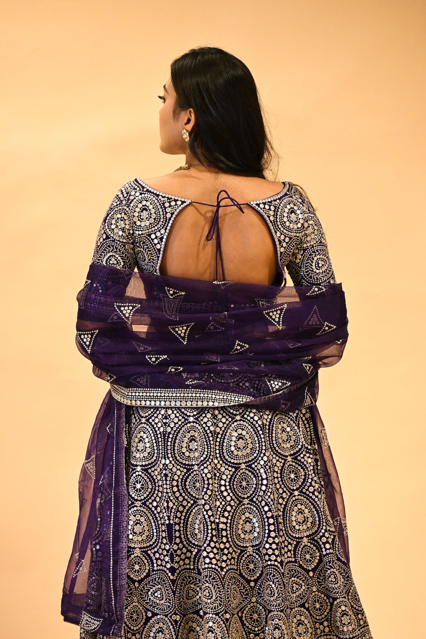 ROYAL PURPLE EMBELLISHED LEHENGA & BLOUSE WITH MATCHING DUPATTA