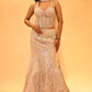 CHAMPAGNE GOLD SEQUIN EMBELLISHED LEHENGA SET
