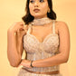 CHAMPAGNE GOLD SEQUIN EMBELLISHED LEHENGA SET