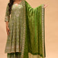 MEHENDI GREEN EMBROIDERED SHARARA SET WITH DUPATTA