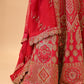 BRIDAL PINK HAND-EMBROIDERED LEHENGA SET WITH DOUBLE DUPATTA & MATCHING POTLI BAG