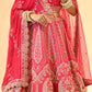 BRIDAL PINK HAND-EMBROIDERED LEHENGA SET WITH DOUBLE DUPATTA & MATCHING POTLI BAG