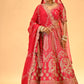 BRIDAL PINK HAND-EMBROIDERED LEHENGA SET WITH DOUBLE DUPATTA & MATCHING POTLI BAG