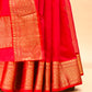 RED CHANDERI HANDWOVEN SILK SAREE