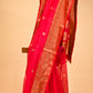 RED CHANDERI HANDWOVEN SILK SAREE
