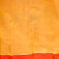 YELLOW CHANDERI HANDWOVEN SILK SAREE WITH CONTRAST ORANGE BORDER AND ZARI PALLA