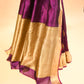 PURPLE CHANDERI HANDWOVEN SILK SAREE WITH ZARI PALLA AND BORDER