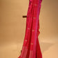 RANI PINK CHANDERI HANDWOVEN SILK SAREE