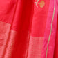 RANI PINK CHANDERI HANDWOVEN SILK SAREE
