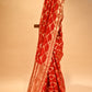 RICH RED CHANDERI HANDWOVEN SILK SAREE