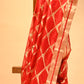 RICH RED CHANDERI HANDWOVEN SILK SAREE