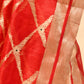 RICH RED CHANDERI HANDWOVEN SILK SAREE