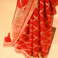 RICH RED CHANDERI HANDWOVEN SILK SAREE