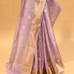 LILAC CHANDERI HANDWOVEN SILK SAREE