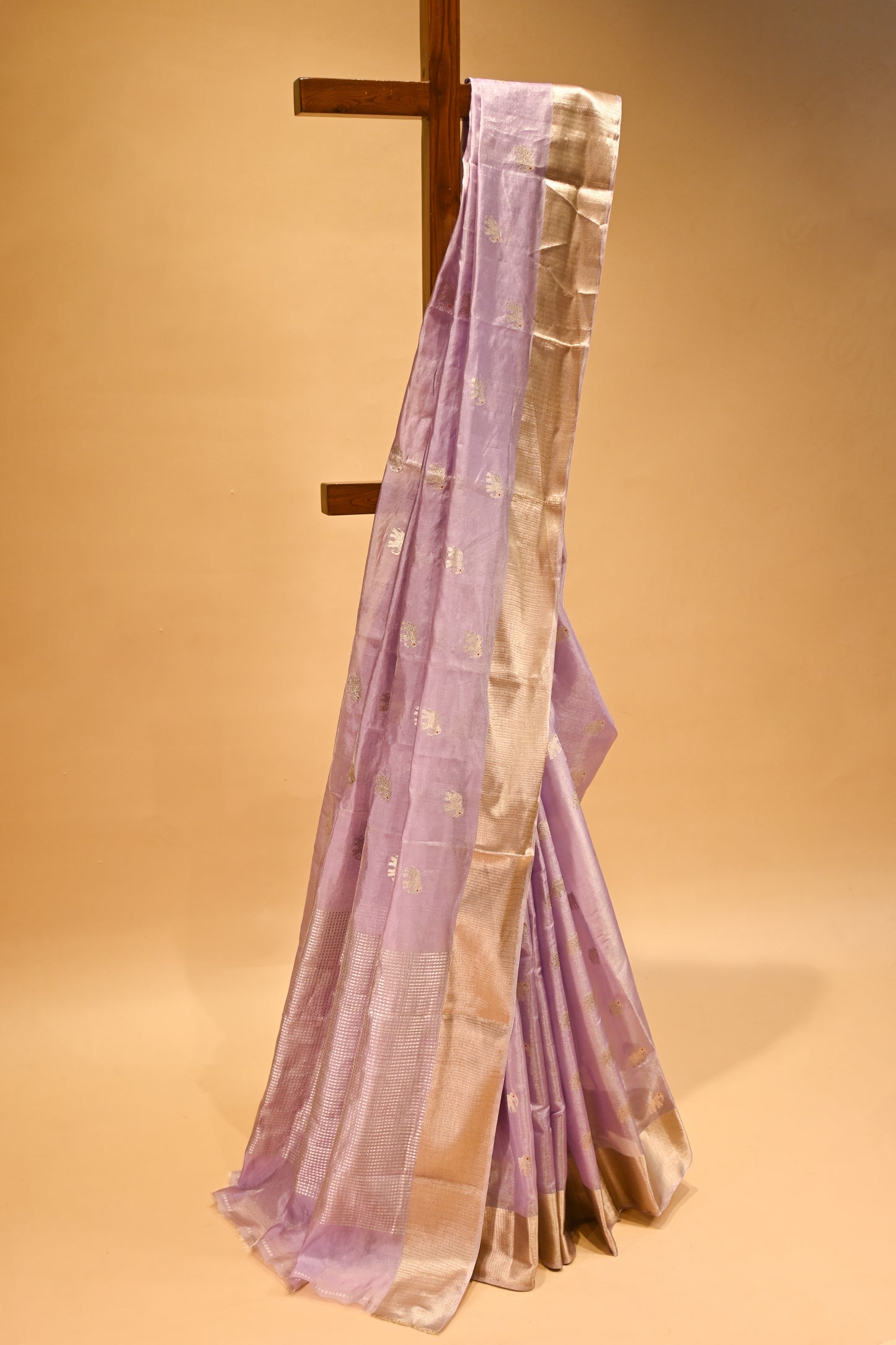 LILAC CHANDERI HANDWOVEN SILK SAREE