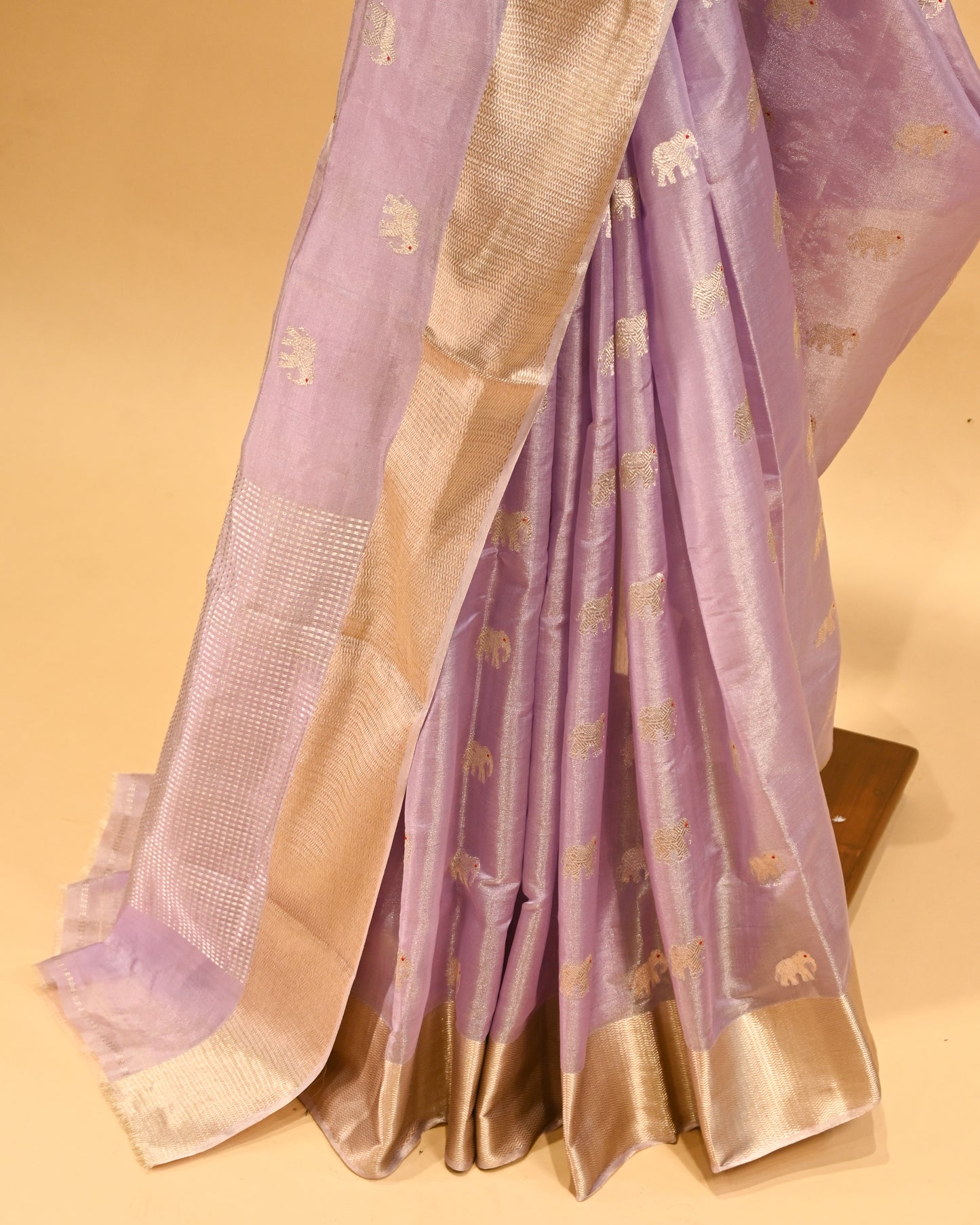 LILAC CHANDERI HANDWOVEN SILK SAREE