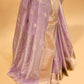 LILAC CHANDERI HANDWOVEN SILK SAREE