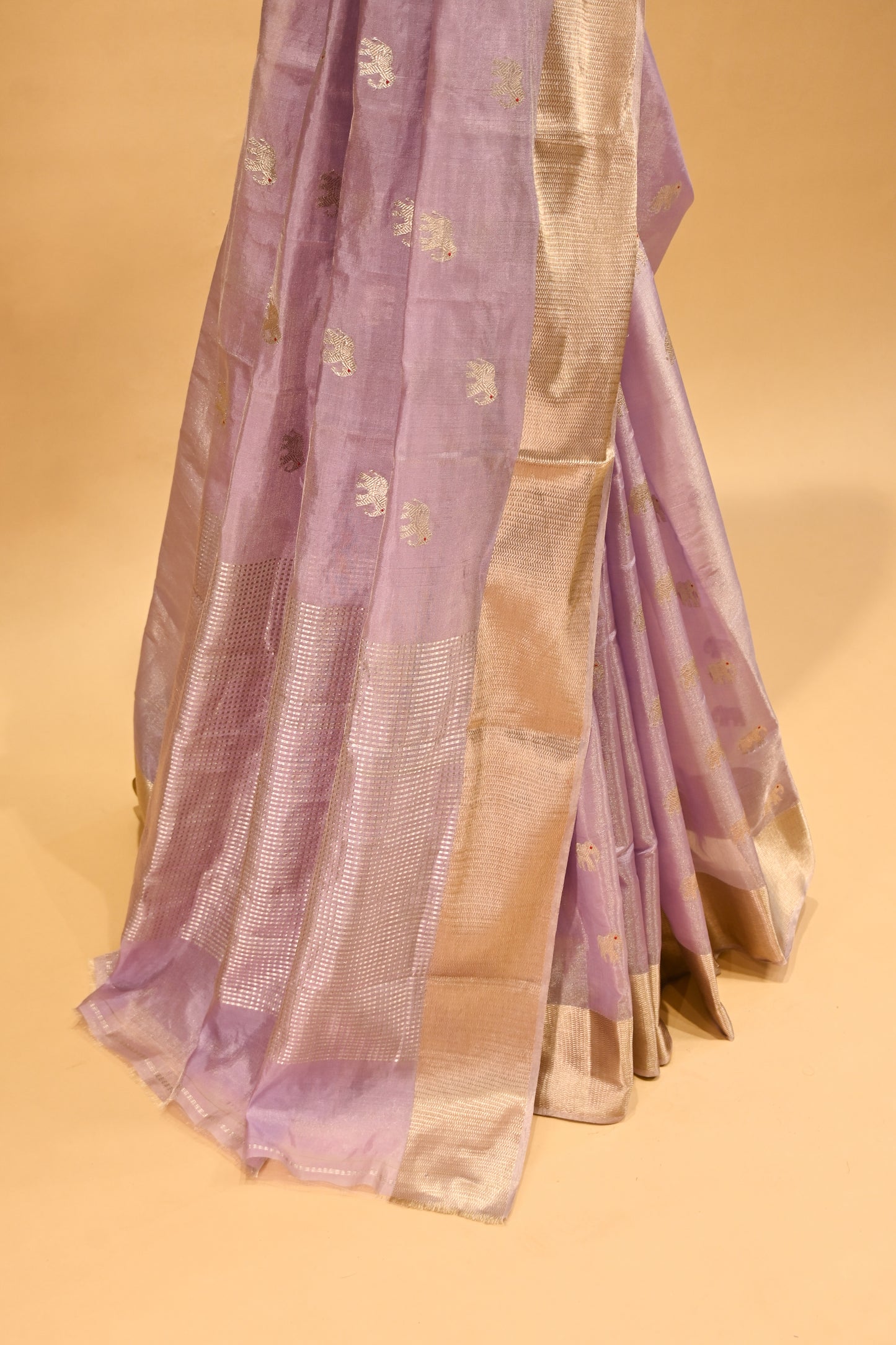 LILAC CHANDERI HANDWOVEN SILK SAREE