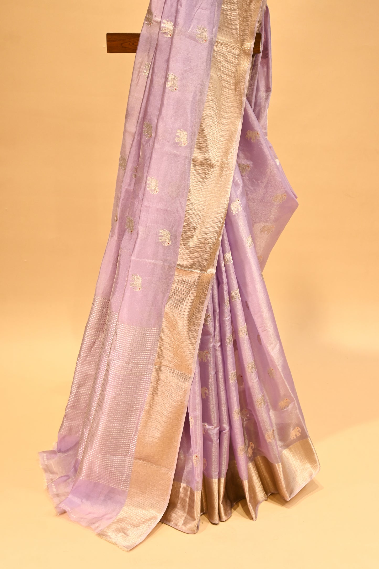 LILAC CHANDERI HANDWOVEN SILK SAREE