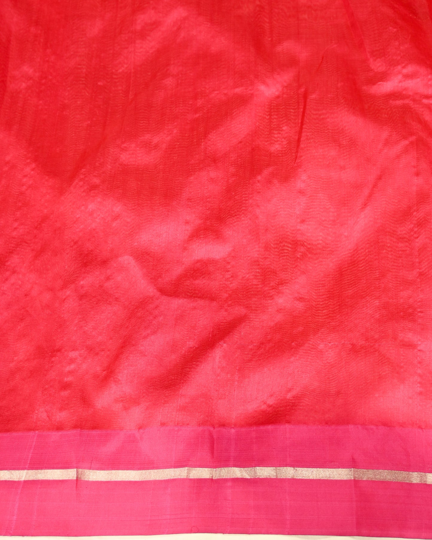 RANI PINK CHANDERI HANDWOVEN SILK SAREE