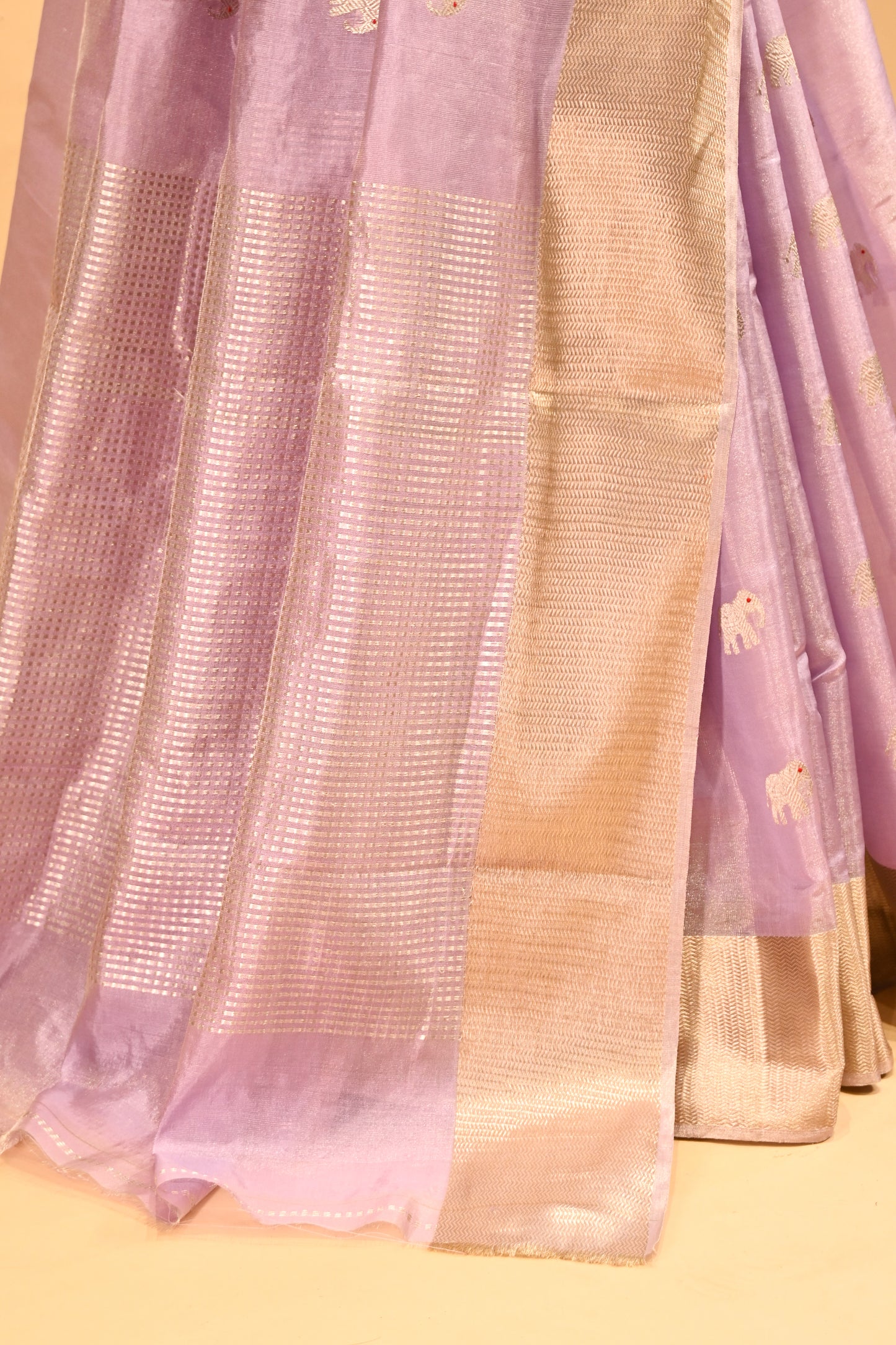 LILAC CHANDERI HANDWOVEN SILK SAREE