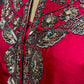 FUCHSIA PINK PURE RAW SILK ZARDOZI WORK EMBELLISHED INDO-WESTERN DRESS WITH FRONT-OPEN KURTA AND PALAZZO PANTS