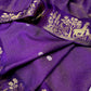 DARK PURPLE DOLA SILK ZARI STRIPE SAREE