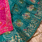 TEAL AND FUCHSIA COLOUR PURE GEORGETTE OJARIYA LEHENGA WITH GOTA PATTI WORK